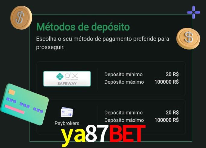 O cassino ya87bet oferece uma grande variedade de métodos de pagamento